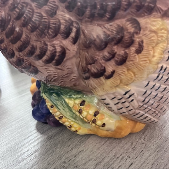 Fitz and Floyd Harvest Thanksgiving Turkey Teapot with Creamer & Sugar Bowl - Picture 14 of 16